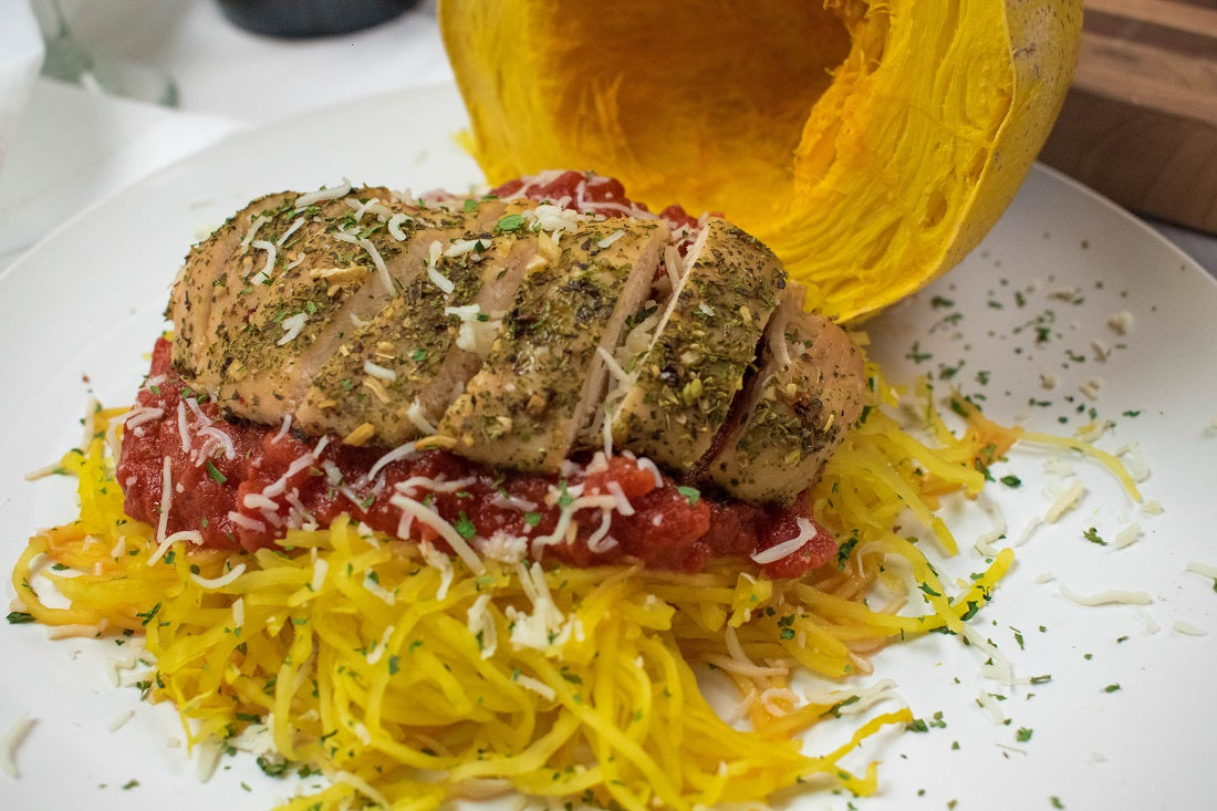 Spaghetti Squash with Italian Herb Chicken